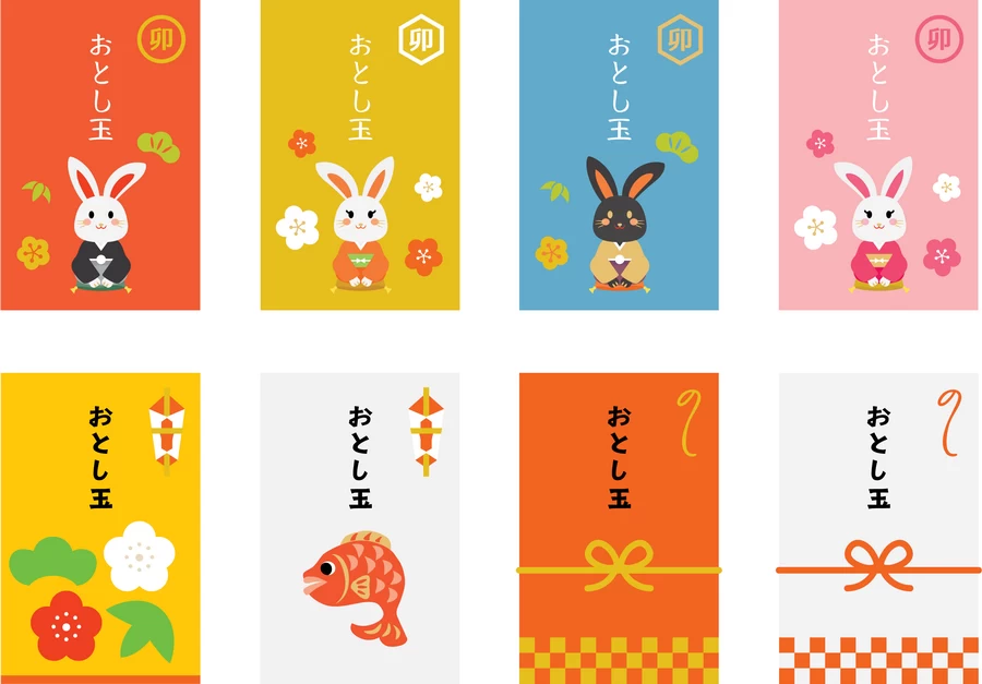 2023兔年新年春节福袋宣传促销插画海报背景图案AI矢量设计素材【009】